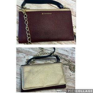 COPY - NWT Giani Bernini Wallet Clutch Crossbody Mini Handbag Gold Maroon Navy …
